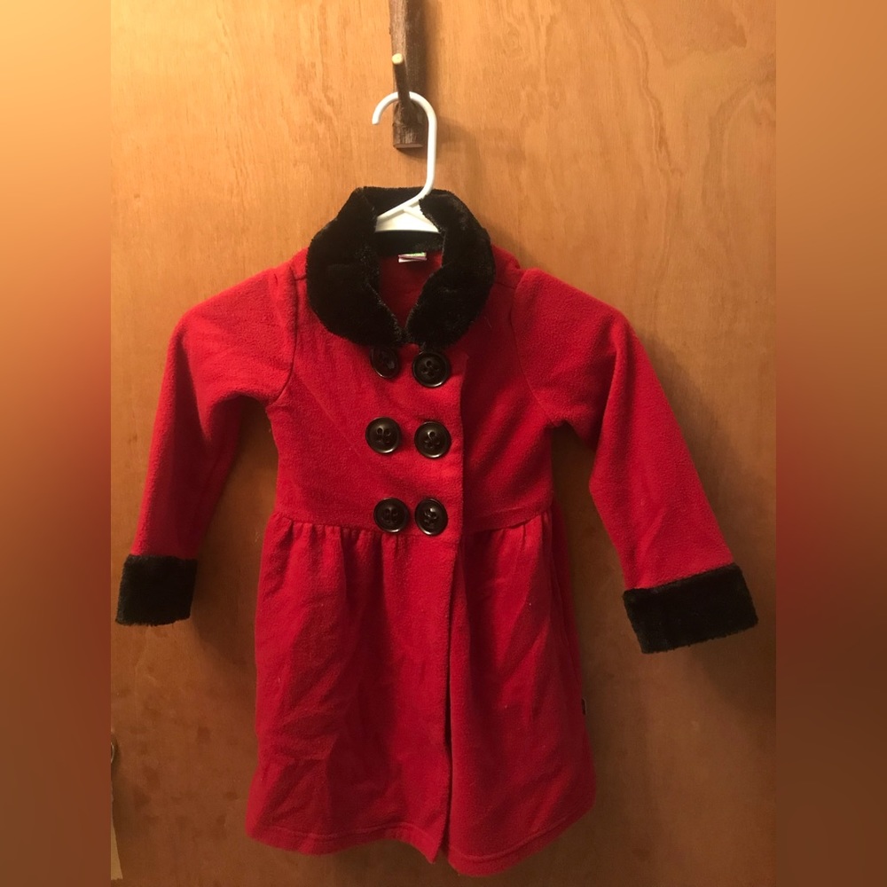 Red and black coat